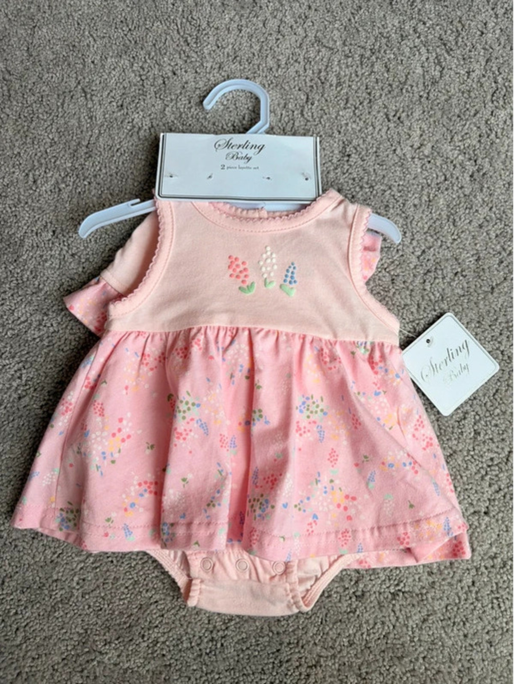 Sterling Baby Floral Dress Bodysuit Set NWT Size 3 Months